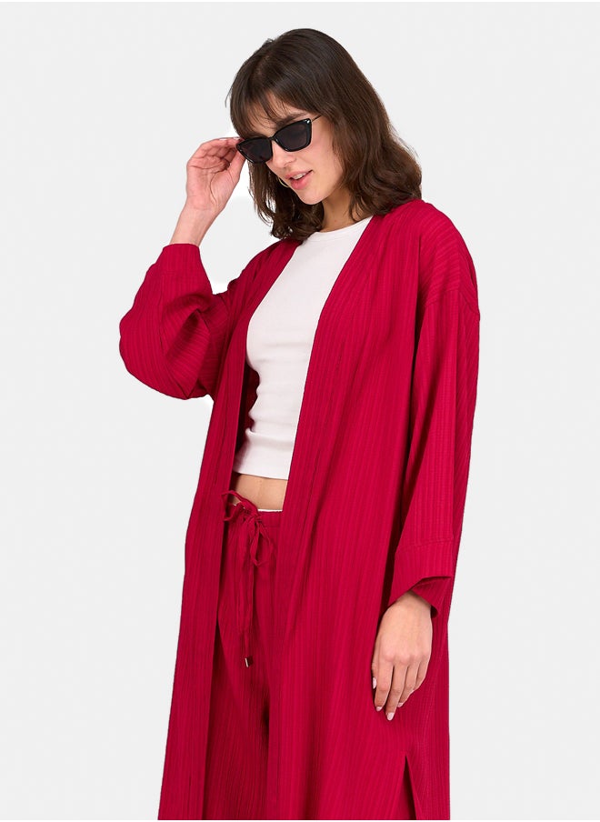 Clue Textured Pattern Midi Kimono  - Image 3