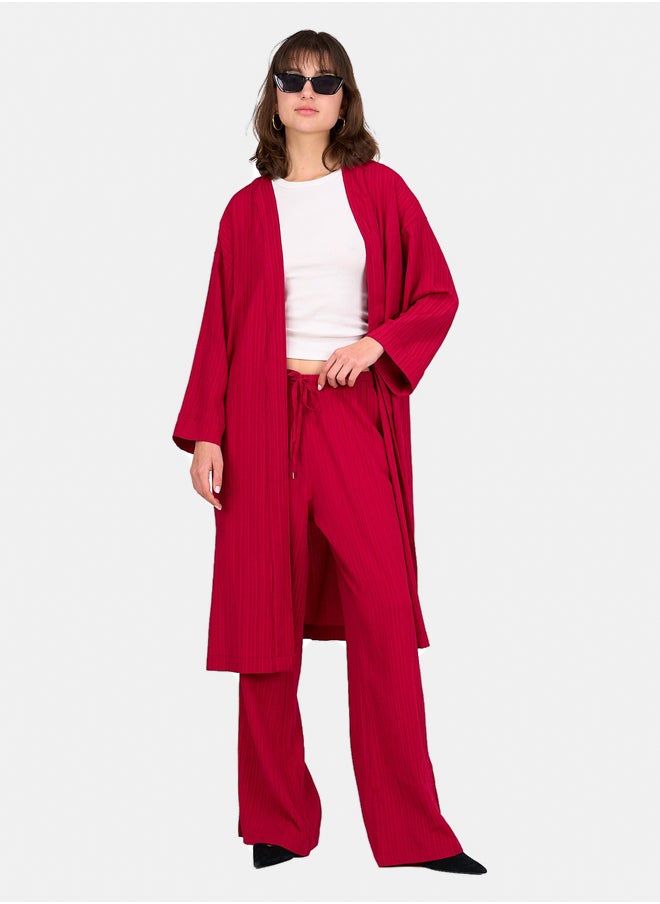 Clue Textured Pattern Midi Kimono  - Image 5