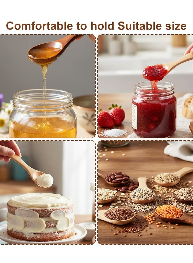 6 Pcs Wooden Tea Spoons, 3.15 Inch Small Wooden Spoons for Jars, Wood Teaspoon for Honey, Ice Cream, Spices, Sugar Coffee - Image 5