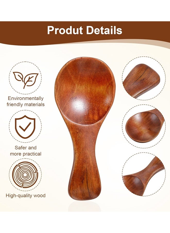 6 Pcs Wooden Tea Spoons, 3.15 Inch Small Wooden Spoons for Jars, Wood Teaspoon for Honey, Ice Cream, Spices, Sugar Coffee - Image 3