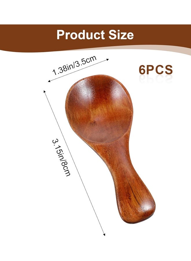 6 Pcs Wooden Tea Spoons, 3.15 Inch Small Wooden Spoons for Jars, Wood Teaspoon for Honey, Ice Cream, Spices, Sugar Coffee - Image 2