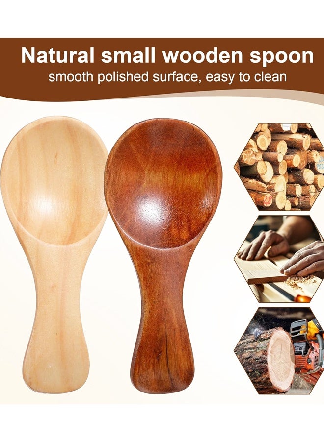 6 Pcs Wooden Tea Spoons, 3.15 Inch Small Wooden Spoons for Jars, Wood Teaspoon for Honey, Ice Cream, Spices, Sugar Coffee - Image 4