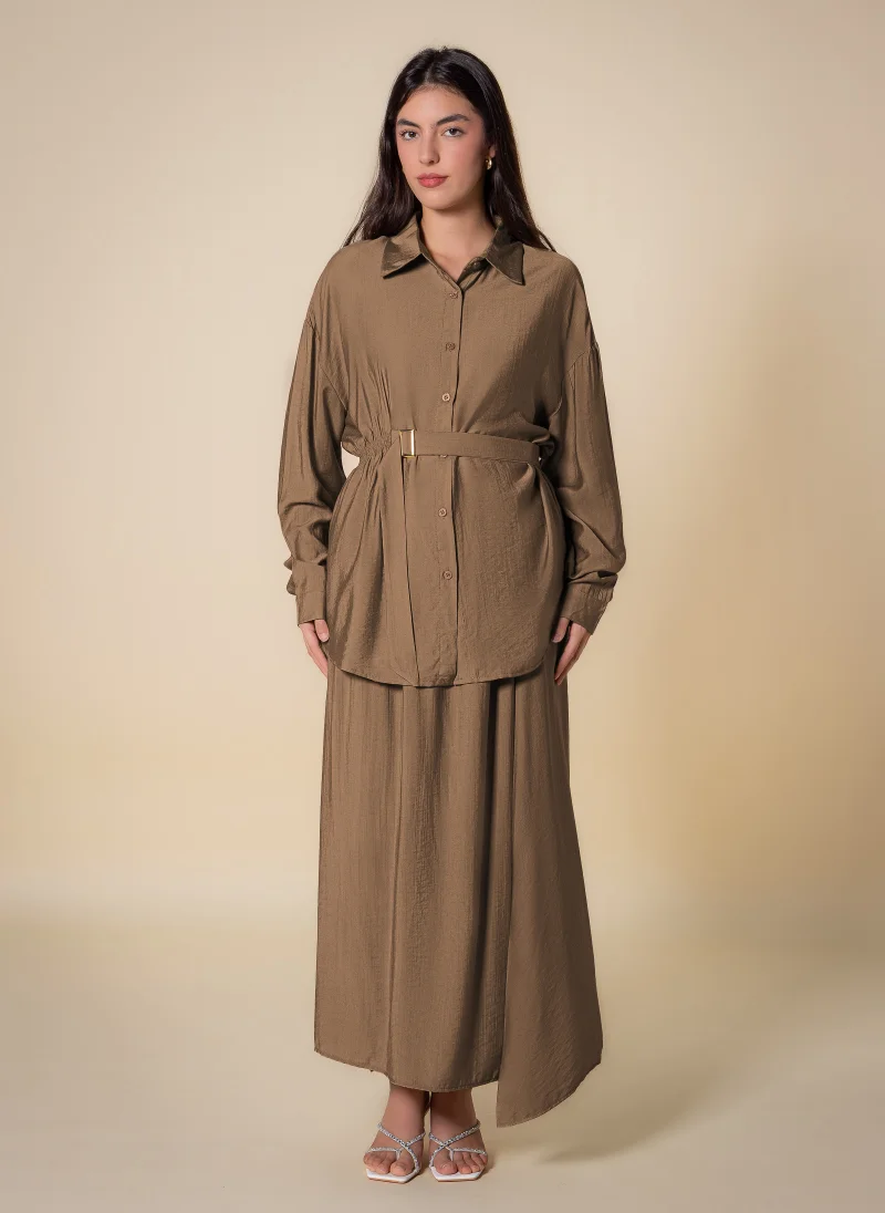 SHAPES BELTED SKIRT SET