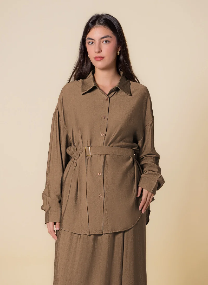 SHAPES BELTED SKIRT SET