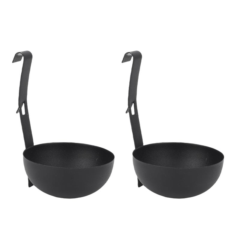 2pcs Egg Poacher Nonstick Easy to Clean Stainless Steel Poached Egg Cooker for Kitchen Black - Image 3