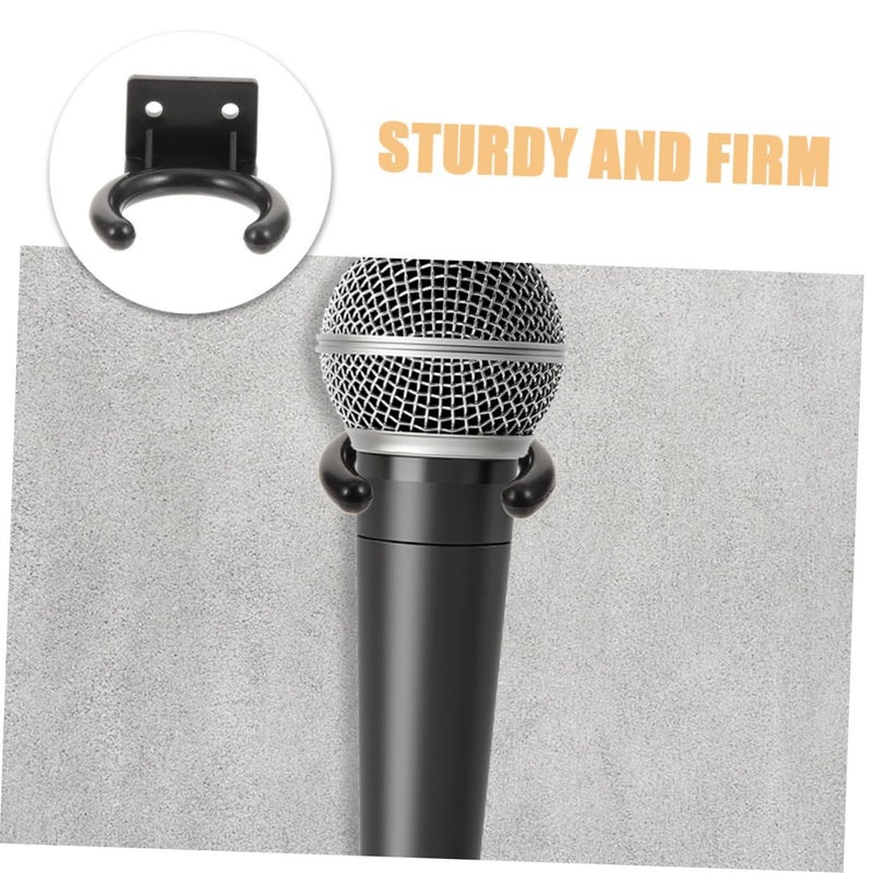 2 Pack Black Microphone Holder Wall Mount Clip For Karaoke Mic Stand Bracket - Image 4
