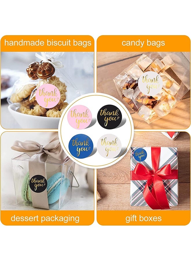 500Pcs Thank You Stickers 1.5", 4-Color Thank You Stickers Roll, Thank You for Small Business Adhesive Sticker Labels, Round Stickers for Business, Birthdays, Weddings, Giveaways, Party - Image 5