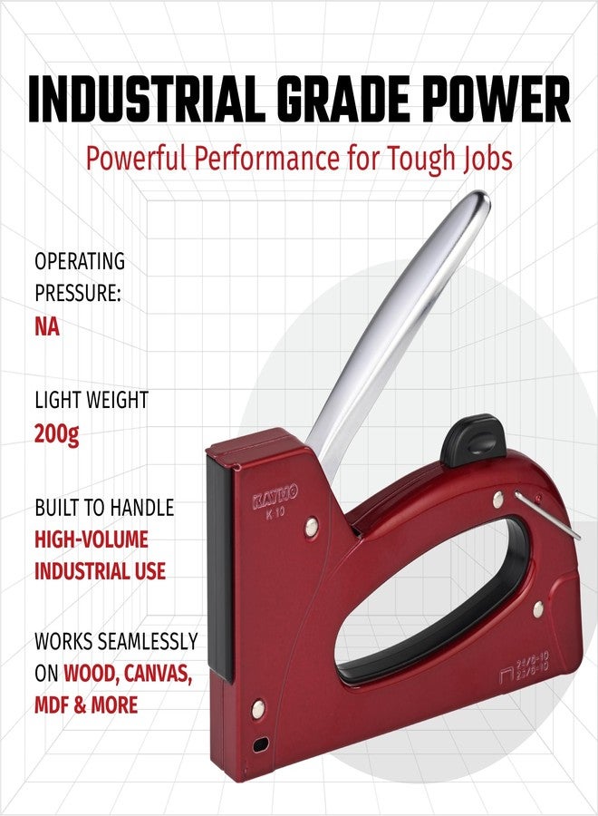 Kaymo K-10 Hand Tacker with 23 Series H - 8mm Staple Pins (Pack of 2-2000 Pins) | Compact Lightweight Tool | Full Steel Handle | All Metal Body | Lockable Handle | Staple Viewing Window - Image 5