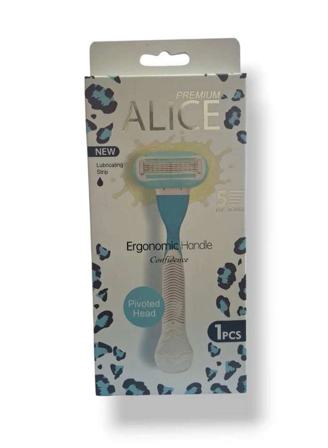 Alice ALICE PREMIUM 5 FIVE BLADES ERGONOMIC HANDLE CONFIDENCE AS-24 1PCS 