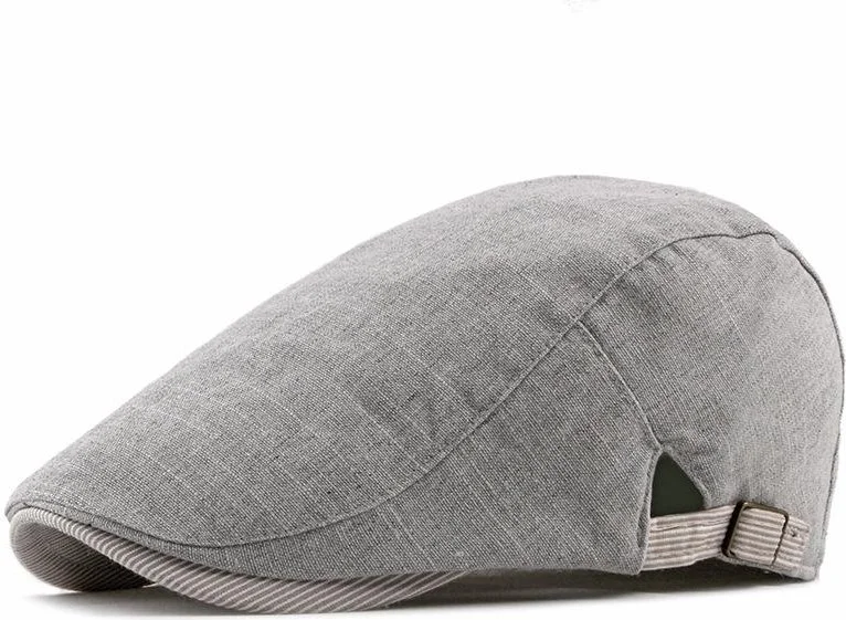 Valkyrie Italian Style Men's Cap Hat Buckle Adjustable Sweatproof Plain Men's Gray