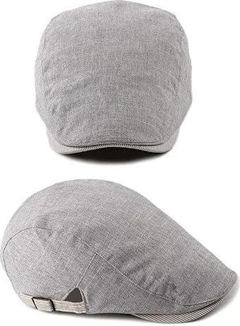 Valkyrie Italian Style Men's Cap Hat Buckle Adjustable Sweatproof Plain Men's Gray