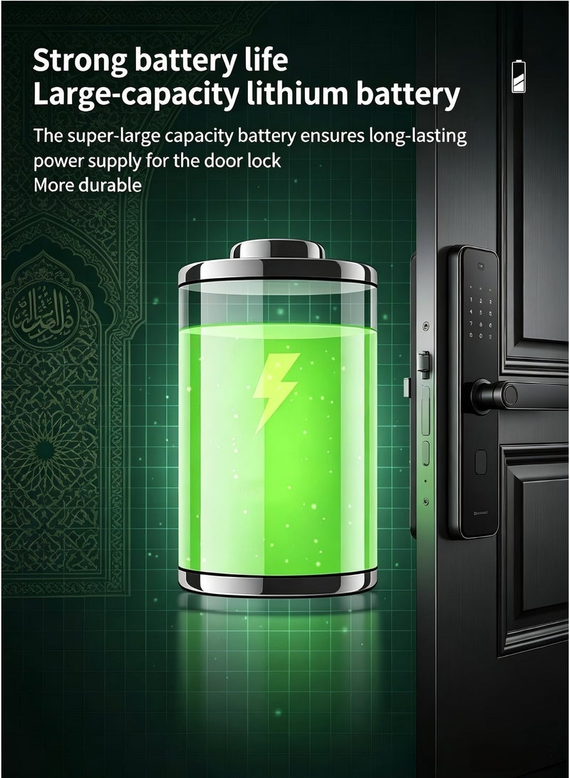 Smart Door Lock F1 | Aluminum Alloy Home Anti-Theft Biometric Lock | 6-in-1 Multi-Mode Unlock (Fingerprint, App, Password, Card, Key, Temporary Code) | Anti-Pry Alarm, Voice Prompts, Low Battery Reminder & Emergency Power | Ideal for Wooden & Security Doors - Image 2