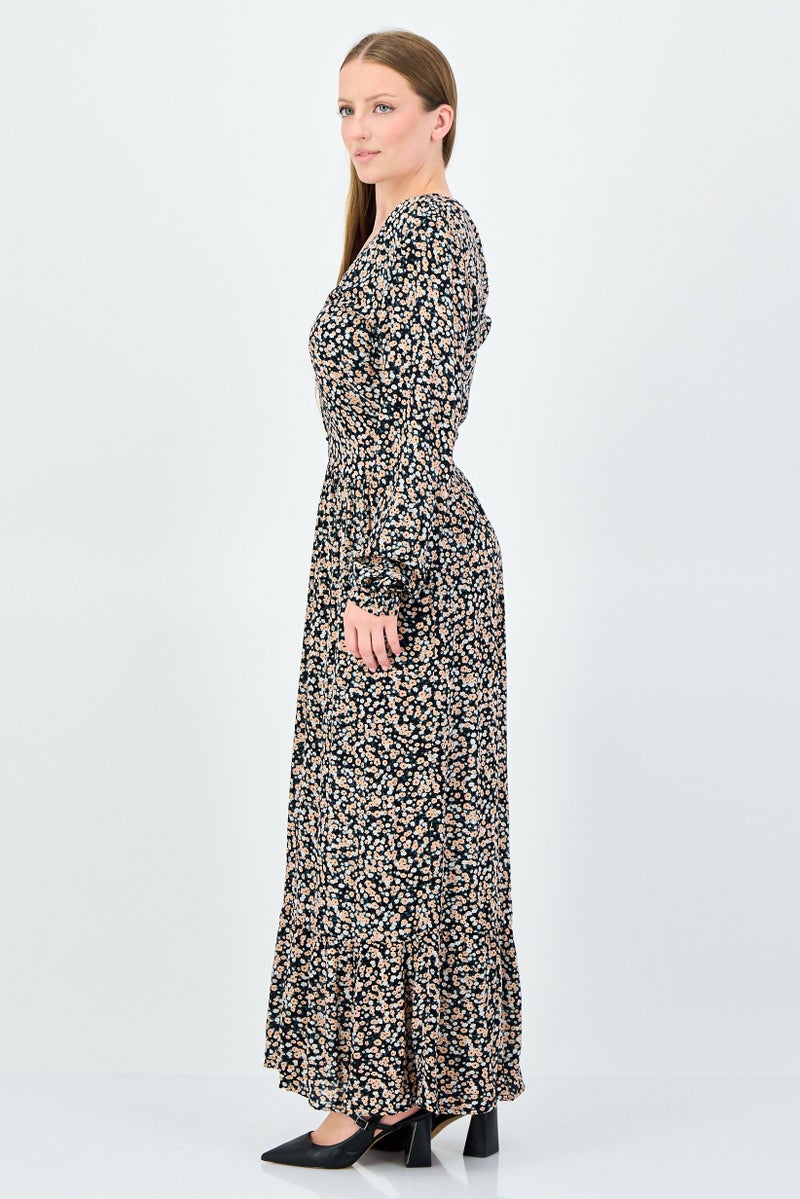 Fire & Glory Women Floral Pattern Maxi Casual Dress, Multicolor - Image 4