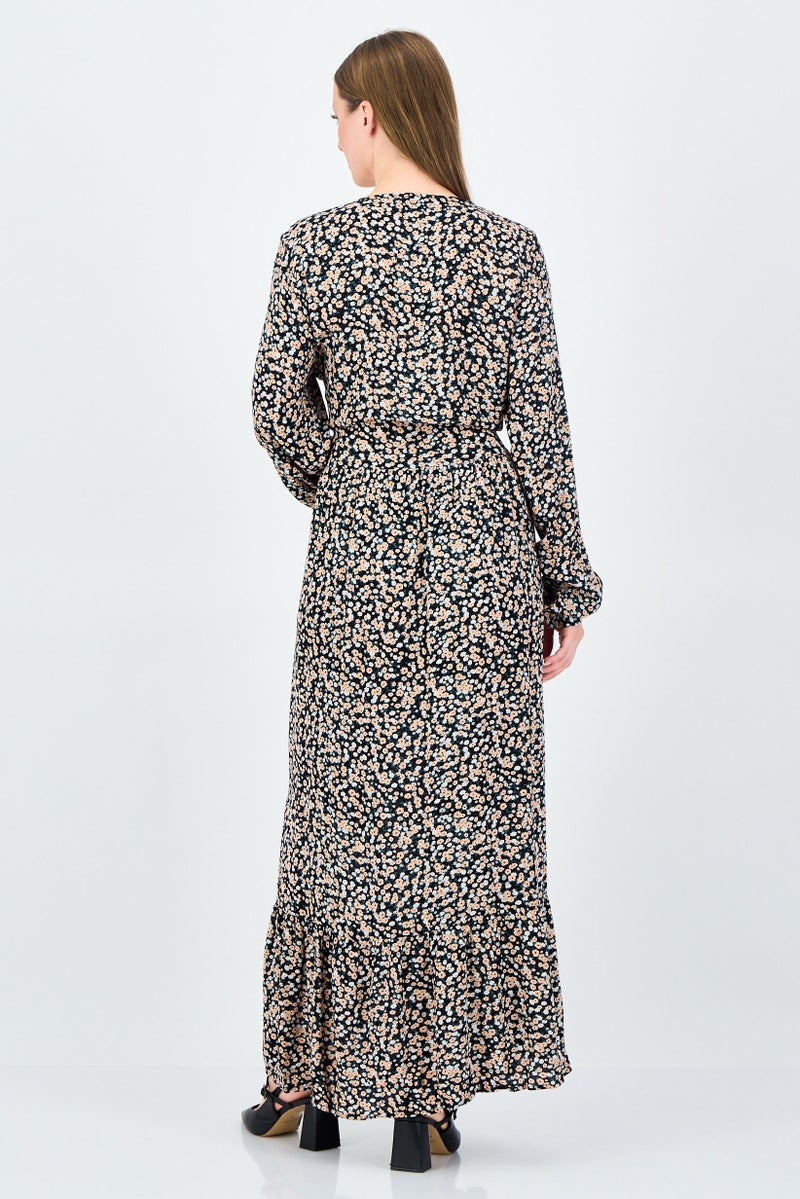 Fire & Glory Women Floral Pattern Maxi Casual Dress, Multicolor - Image 2