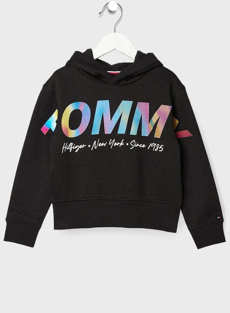 TOMMY HILFIGER Kids Metallic Logo Hoodie - Image 1