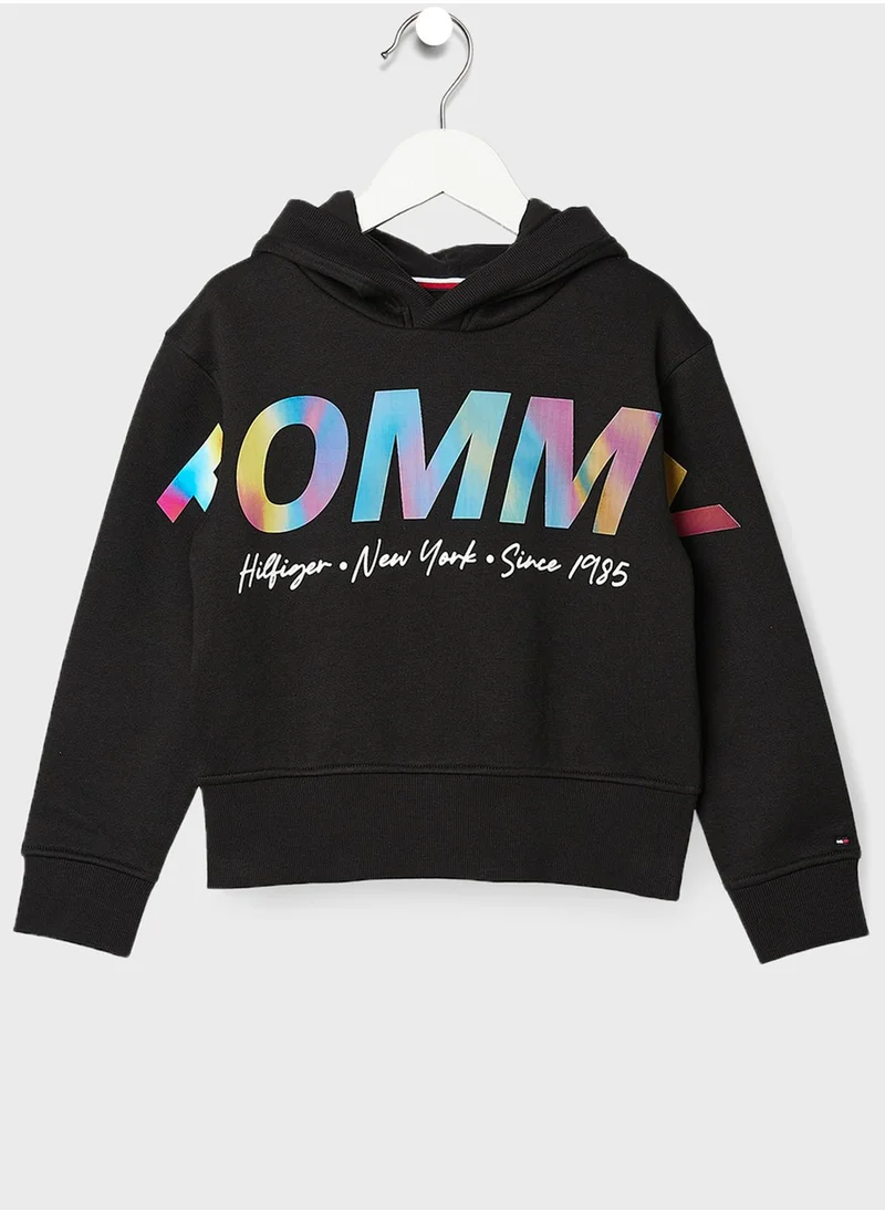 TOMMY HILFIGER Kids Metallic Logo Hoodie