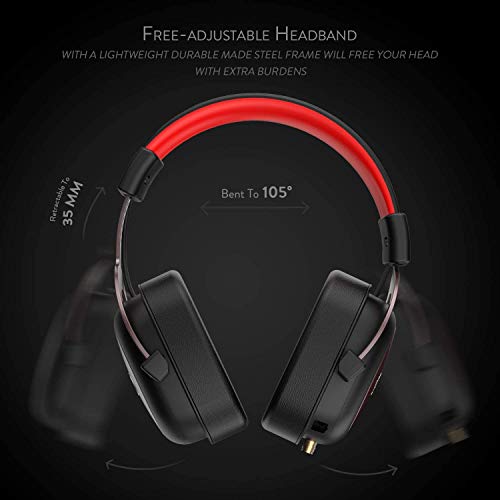 Redragon H510 Zeus Wired Gaming Headset - 7.1 Surround Sound - Memory Foam Ear Pads - 53MM Drivers - Detachable Microphone, Works for Multi-Platforms PC, PS4/3 & Xbox One/Series X, NS - Image 3