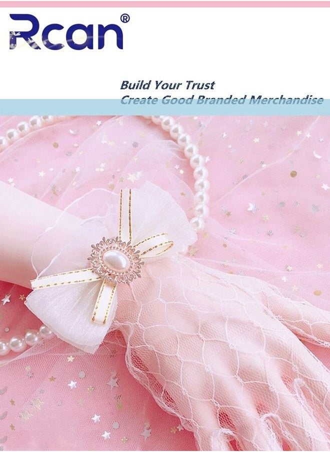 Rcan Ladies Elegant Retro Mesh Sunscreen Lace Gloves Bridal Wrist Accessories Lolita Cropped Gloves for Prom Party Wedding Tea Party Cosplay for Women  - Image 3