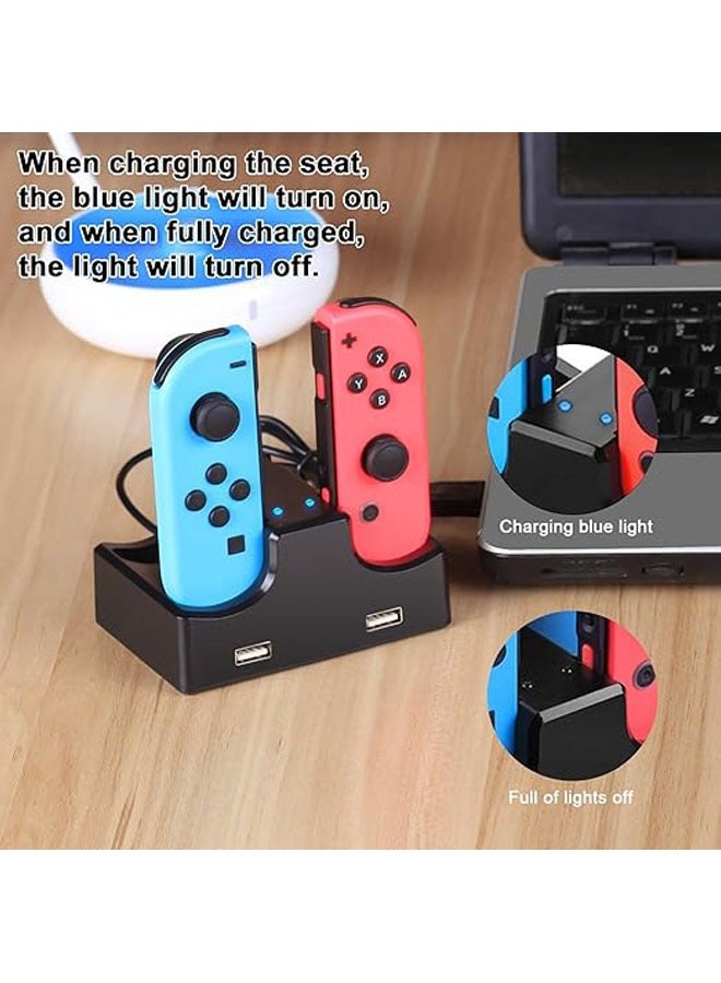 General The charging dock is compatible with Switch Joycon, the controller charger 4-in-1 Switch Joycon Charging Dock with LED Indicator Charging Dock with Type-C charging cable  - Image 3