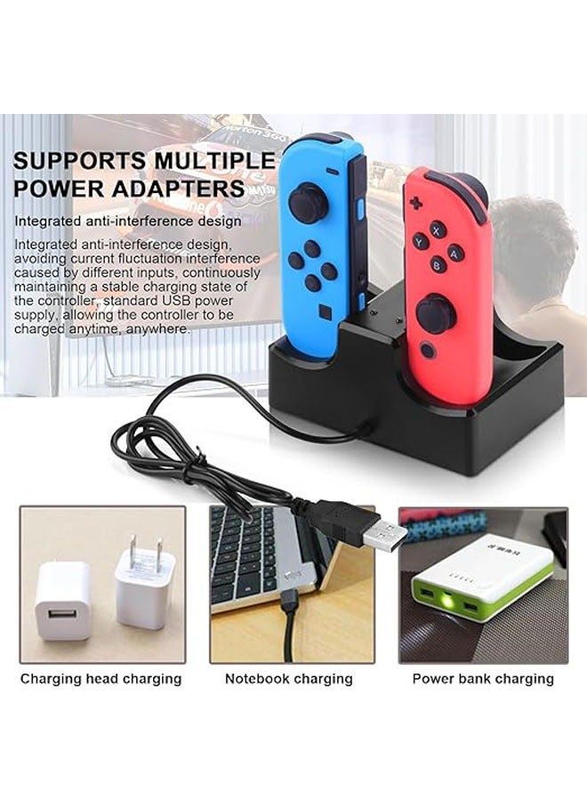 General The charging dock is compatible with Switch Joycon, the controller charger 4-in-1 Switch Joycon Charging Dock with LED Indicator Charging Dock with Type-C charging cable  - Image 4