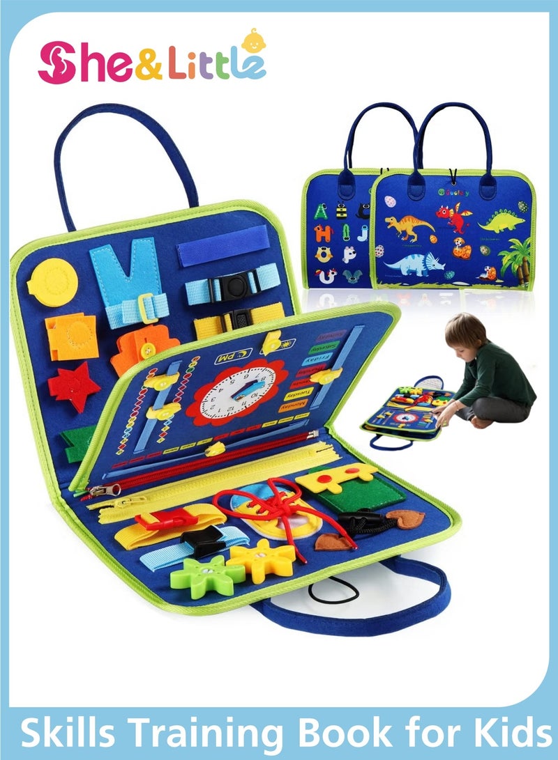شي آند ليتل كتاب تدريب مهارات الحياة،بزي بورد، ألعاب تعليمية للأطفال، العاب اطفال تعليميه تركيز،العاب تعليميه لعمر ١-٦  سنوات،مونتيسوري ألعاب مريحة محمولة للسفر، استراتيجيات التعليم ،هدايا عيد ميلاد تعليمية للطفولة المبكرة - Image 1