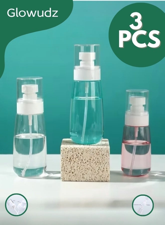 Glowudz Glowudz 3 Pcs Plastic Spray Bottle 100Ml PET Mist Spray Atomizer for Cosmetic Skin Care Oil Packaging  - Image 1