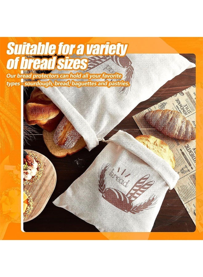 عبوتان من أكياس تخزين الخبز المصنوعة من الكتان القابلة لإعادة الاستخدام، أكياس تخزين الخبز القطنية الصديقة للبيئة، أكياس خبز للخبز المنزلي، 40 × 30 سم - Image 4