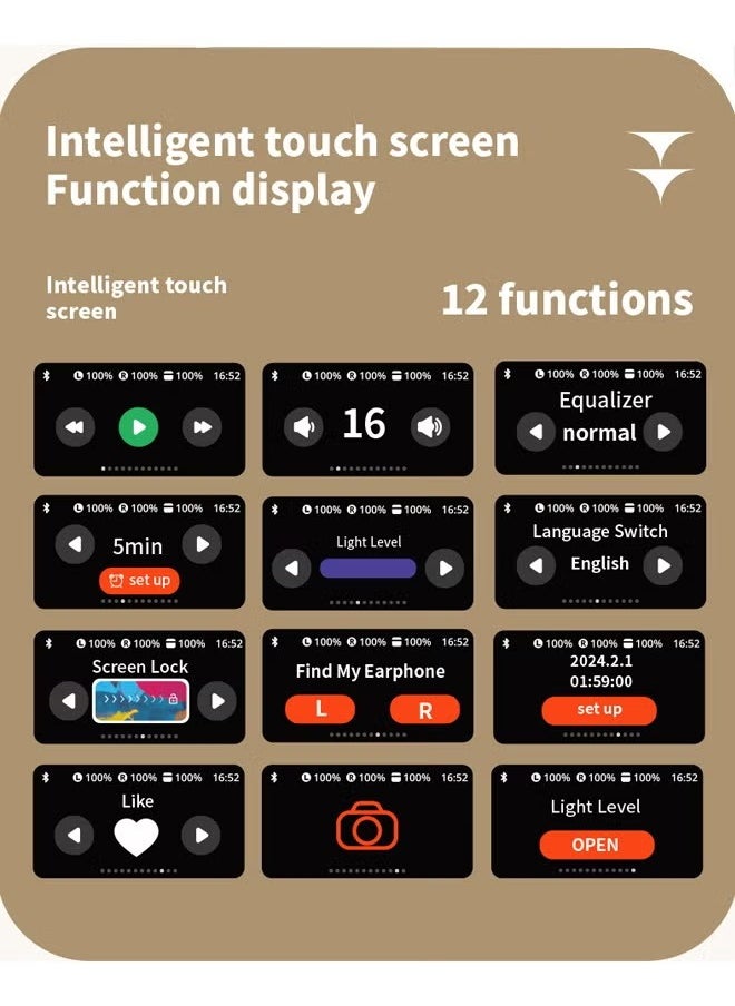 AWALOR - ANC+ENC double noise reduction to Listen Touch Screen Control Earbuds Headphones 360 Stereo with Noise Cancellation - Image 1