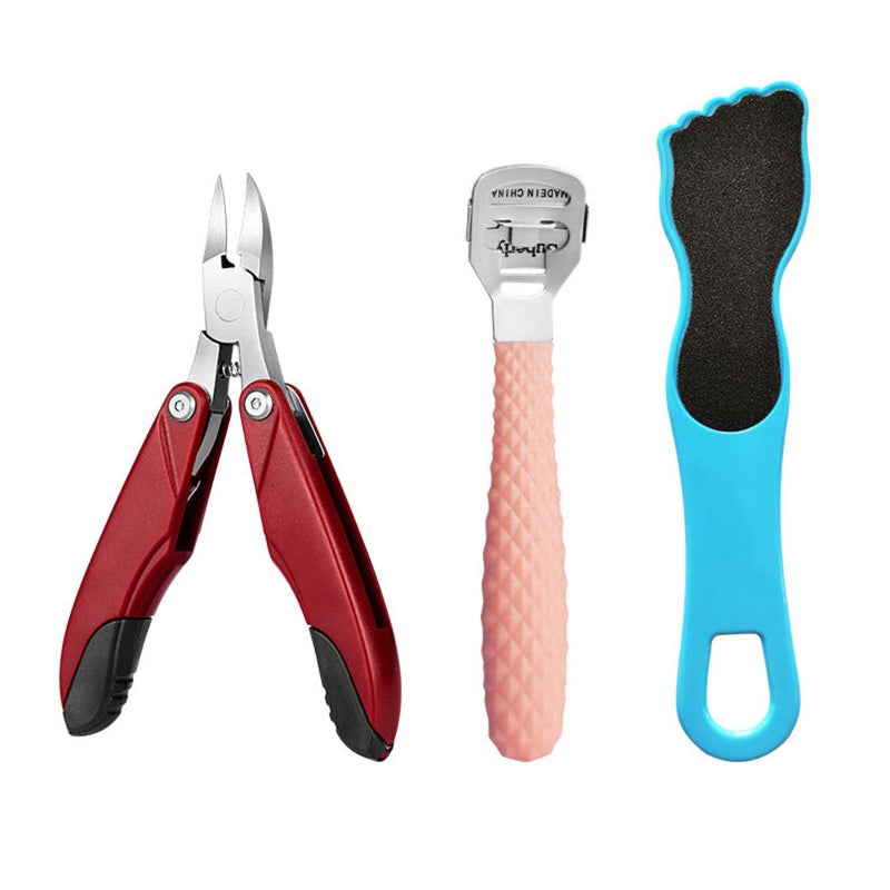 Toenail Clippers: Stainless Steel Ergonomic Anti-Slip Grip Handle - Foldable Detachable 3-In-1 Tool For Thick Or Ingrown Nails, Home And Salon Nail Care - Image 1