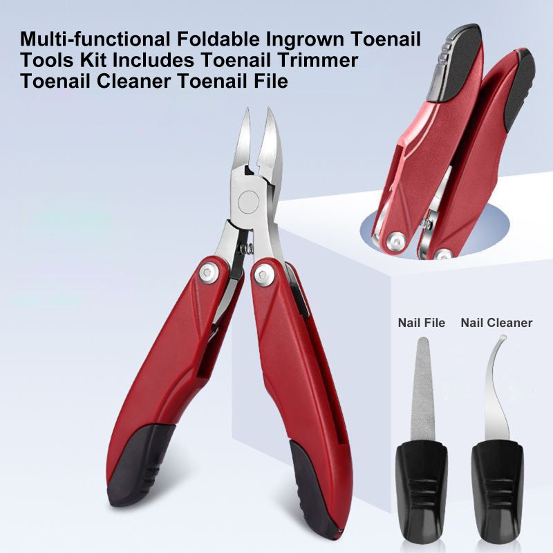 Toenail Clippers: Stainless Steel Ergonomic Anti-Slip Grip Handle - Foldable Detachable 3-In-1 Tool For Thick Or Ingrown Nails, Home And Salon Nail Care - Image 5