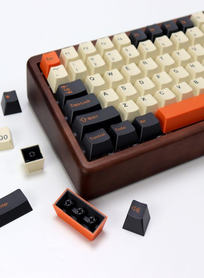 KBDiy Carbon PBT Double Shot Orange Keycap Set,174 Keys Retro Custom Key Cap Keycaps 60 Percent Cherry Profile Keycaps for 61/64/68/84/87/100/104/108 Mechanical Keyboard - Image 1