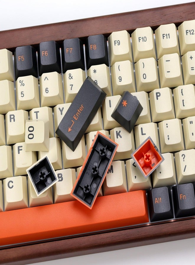 KBDiy Carbon PBT Double Shot Orange Keycap Set,174 Keys Retro Custom Key Cap Keycaps 60 Percent Cherry Profile Keycaps for 61/64/68/84/87/100/104/108 Mechanical Keyboard - Image 5