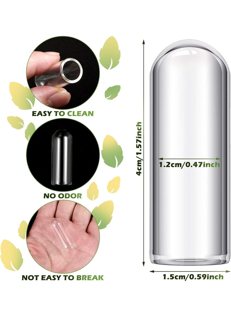 Geiserailie 10 Pieces Glass Straw Tips Cover Reusable Drinking Straw Tips Cap Clear Lids15 mm  - Image 2