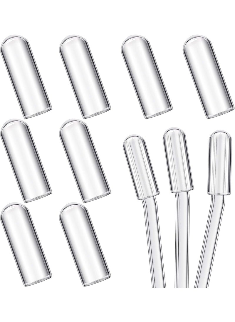 Geiserailie 10 Pieces Glass Straw Tips Cover Reusable Drinking Straw Tips Cap Clear Lids15 mm  - Image 1