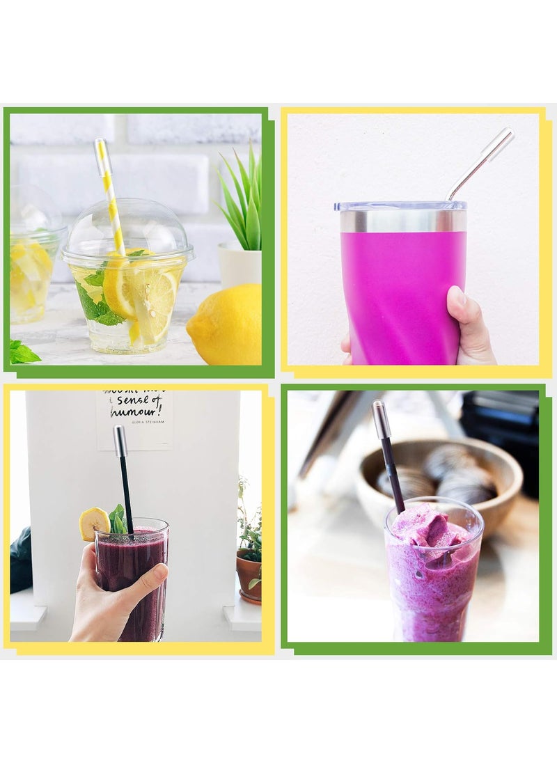 Geiserailie 10 Pieces Glass Straw Tips Cover Reusable Drinking Straw Tips Cap Clear Lids15 mm  - Image 5