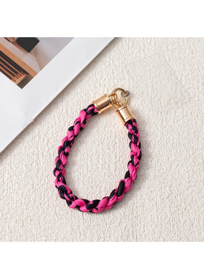 NIBEMINENT Beaded Phone Lanyard, Anti Lost Removable Wrist Strap, Chain Scarf Bracelet Pendant, Phone Keychain Lanyard,17/Pink