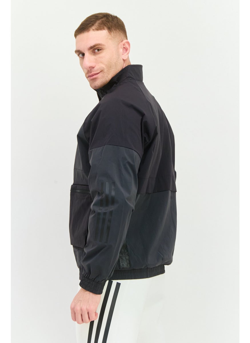 Adidas Men Sportswear Fit Long Sleeves Training Jacket, Black  - Image 4