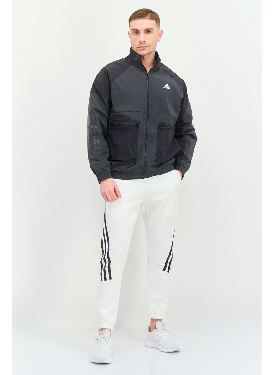 Adidas Men Sportswear Fit Long Sleeves Training Jacket, Black  - Image 3