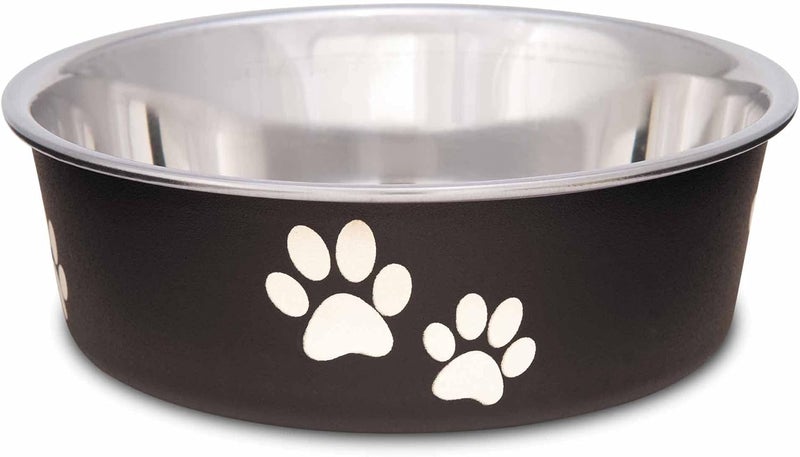 Loving Pets Bella Dog Bowls- Stainless Steel Dog & Cat Bowls - Spill Proof Dog Food Bowl, Cat Bowl, Puppy Essentials & Pet Supplies Great for Home & Travel (Small 10-20 lbs, Espresso) - Image 1