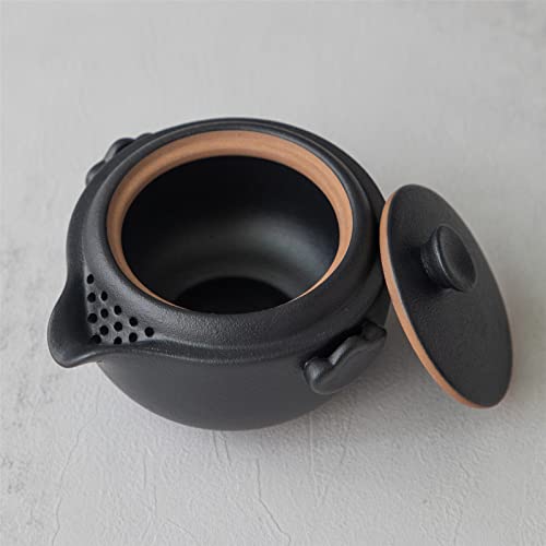 HEER Chinese Travel Gaiwan Tea Set for One, Ceramic Small Kungfu Teapot with Teacup for Adults, Black Japanese Style Tea Accessories Birthday Gift for Tea Lovers. - Image 5