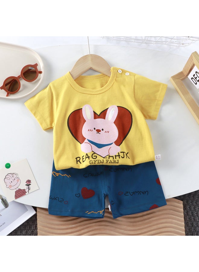New Children's Wear Short-sleeved Suit Children's Short-sleeved Shorts Girls' Summer One-piece Boys' T-shirt Two-piece Baby Clothes