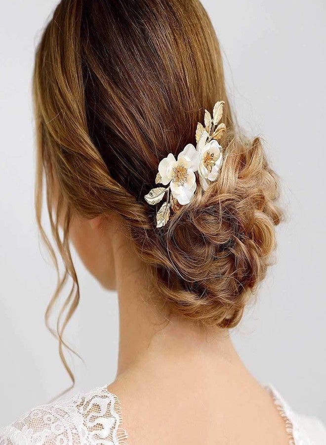 LINYUEARUI Vintage Bridal Flower Hair Comb for Women, Bridal Hair Clip Pearl Water Drill Bit Jewelry Girls Wedding Hair Accessories Retro Wedding Ball Birthday - Image 2