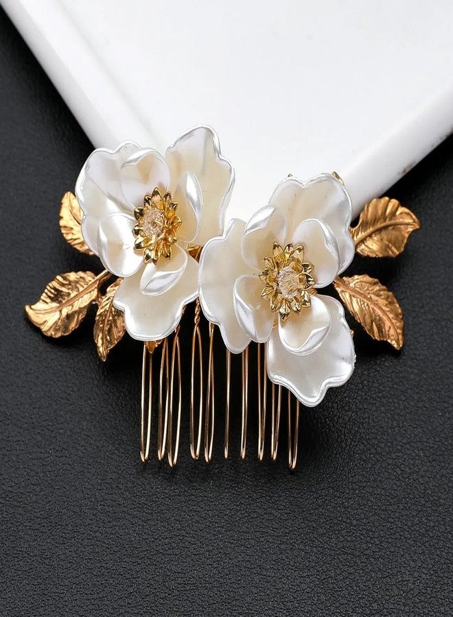 LINYUEARUI Vintage Bridal Flower Hair Comb for Women, Bridal Hair Clip Pearl Water Drill Bit Jewelry Girls Wedding Hair Accessories Retro Wedding Ball Birthday - Image 4