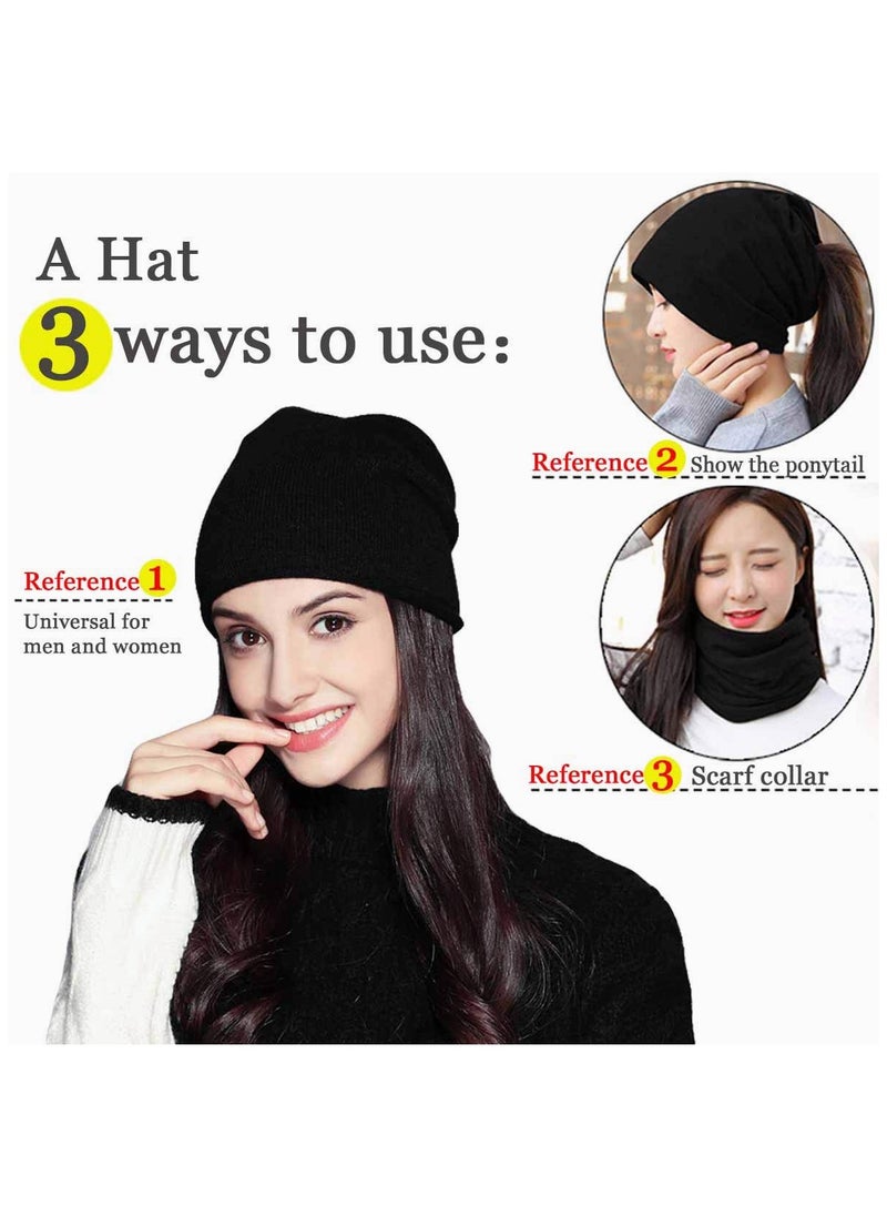 SYOSI - Chemo Caps for Women Dual Purpose Cotton Cap Slouchy Beanies Cancer Patients Sleep Hats Warm Soft Stretchy 3 Pack - Image 1
