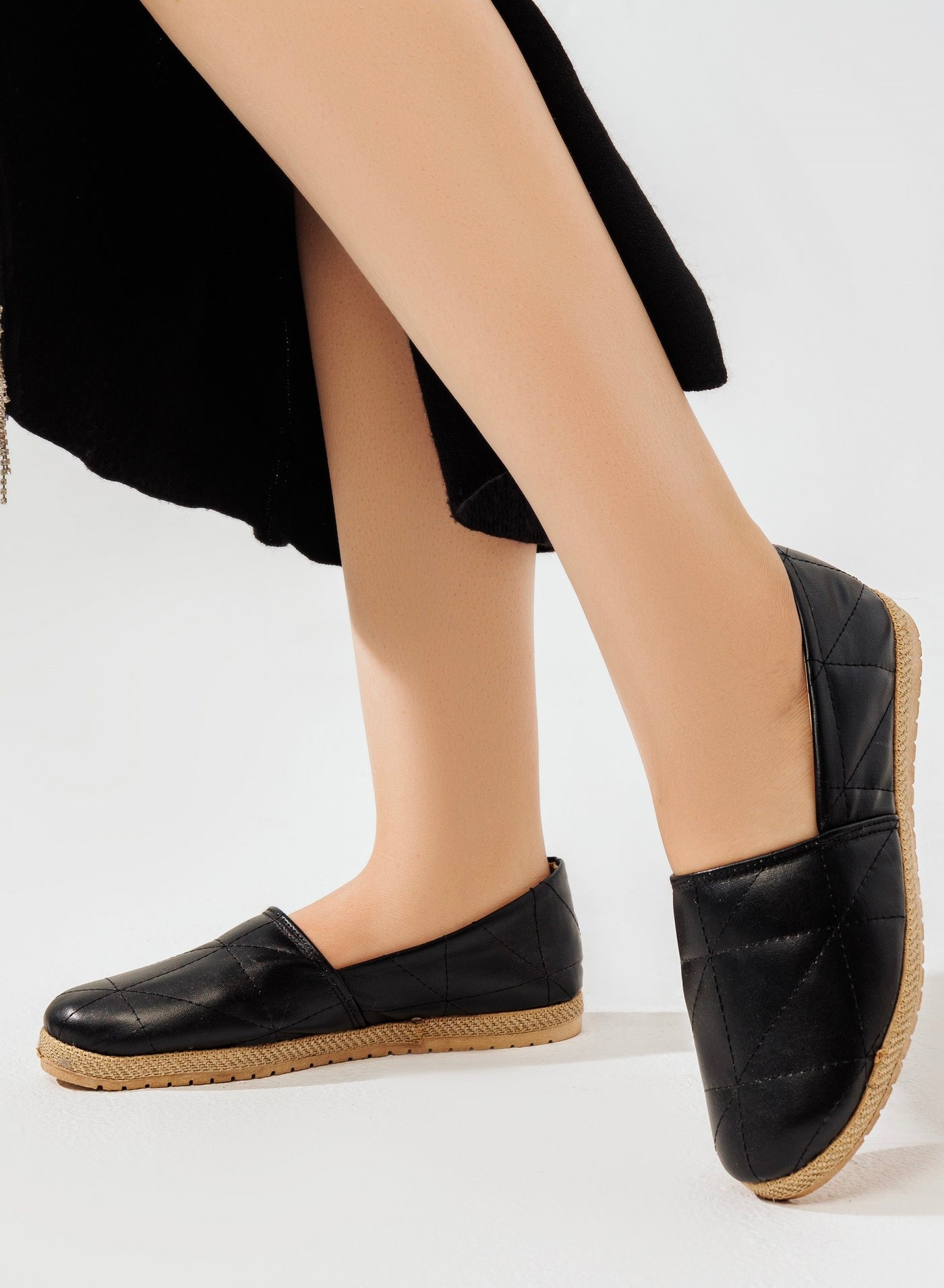 BN-90 Ballerina Leather Flat For Women - Black