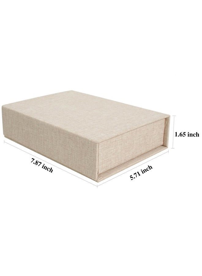 Hiwhy Photo Storage Box 5x7, Linen Photo Box, Memory Box Perfect to Store Your Photo, Pictures, Certificates, Scrapbooking Supplies, Keepsakes and Jewelry Beige - Image 4