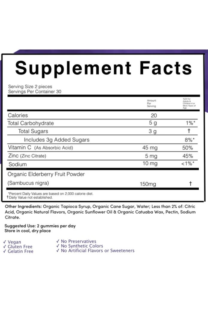 Vitamina Organic Elderberry Gummies – 60 Gummies - Image 5