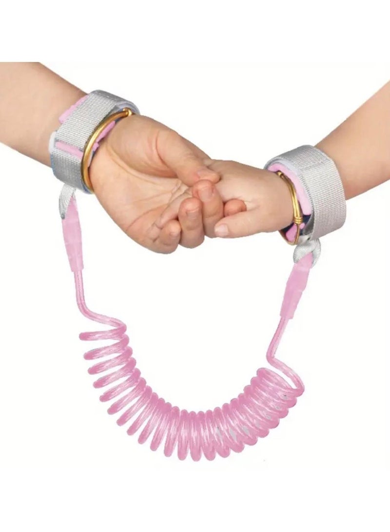 Toddler Safety Harness Walking Leash, Anti Lost Wrist Link Pink - Image 1