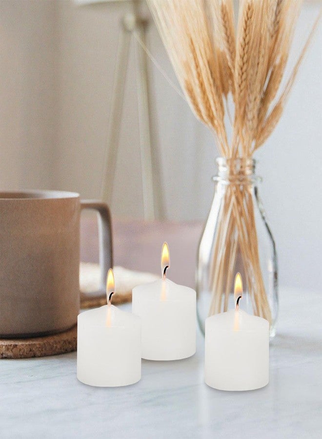 BINYUAN White Votive Candles - Pack of 24, Up to 12 Hours Burn Time, 100% Fully Refined Paraffin Wax, Smokeless, Unscented, for Home Decor, Spa, Weddings, Birthdays, Holidays, Party - Image 2