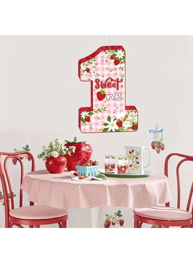 Strawberry Heart Number 1 Pinata For 1st Birthday Anniversary Party Decor - Image 4